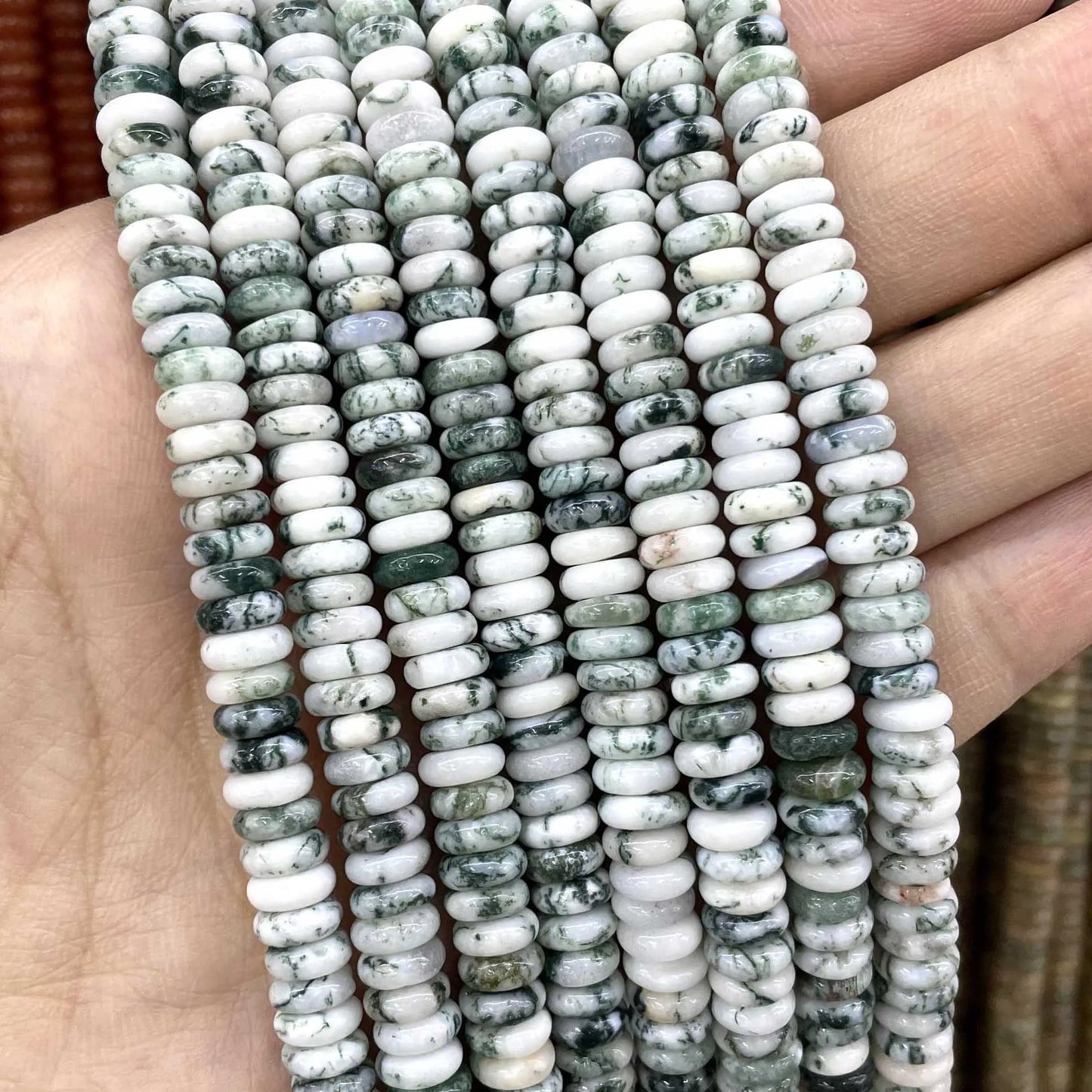 Naturstein Rondelle 2X6mm Türkise Quarz Jaspis Achate Flache Runde Spacer Perlen für Schmuckherstellung DIY Armband Zubehör