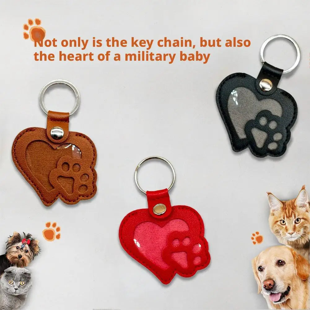 Pet Cat Dog Hair Storage Pendant Memorial Keychain Cat Paw Heart Cat And Dog Fur Keepsake Collecting Storage Bag