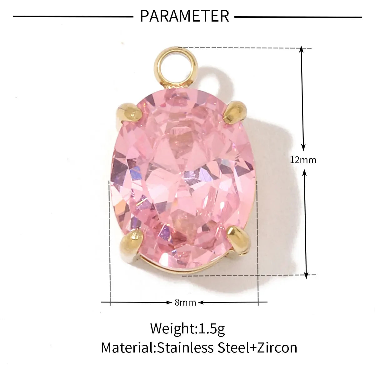 3 teile/los Mode Edelstahl Zirkon Kristall Charms Oval Stern Herz Runde Quadrat HorseeyeStone Halskette DIY Kleine Anhänger