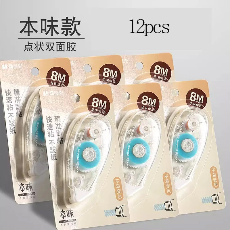M&G 8 m x 6 mm doppelseitiges Klebeband, säurefreies Dokumentensicherheits-Permanent-Büroband mit Rollenschlitz