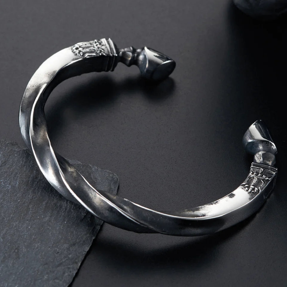 Vintage Krieg Pferd Huf Twist Manschette Armreifen männer 316L Edelstahl Mode Offene Armbänder Punk Amulett Schmuck Dropshipping