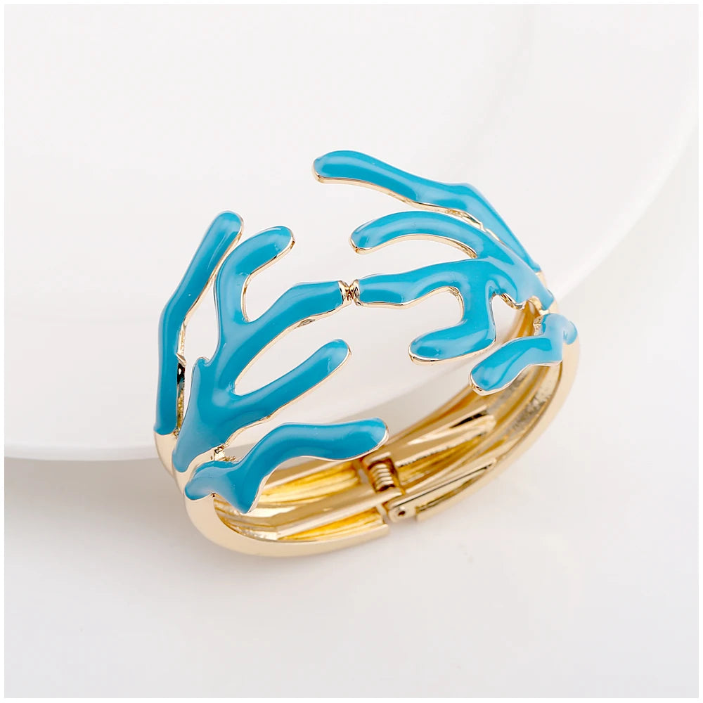 KAYMEN Neues wunderschönes Korallen-Design, luxuriöses Manschettenarmband, Statement-Armreif, Modeschmuck für Frauen, Verlobung, Hochzeit, Zubehör