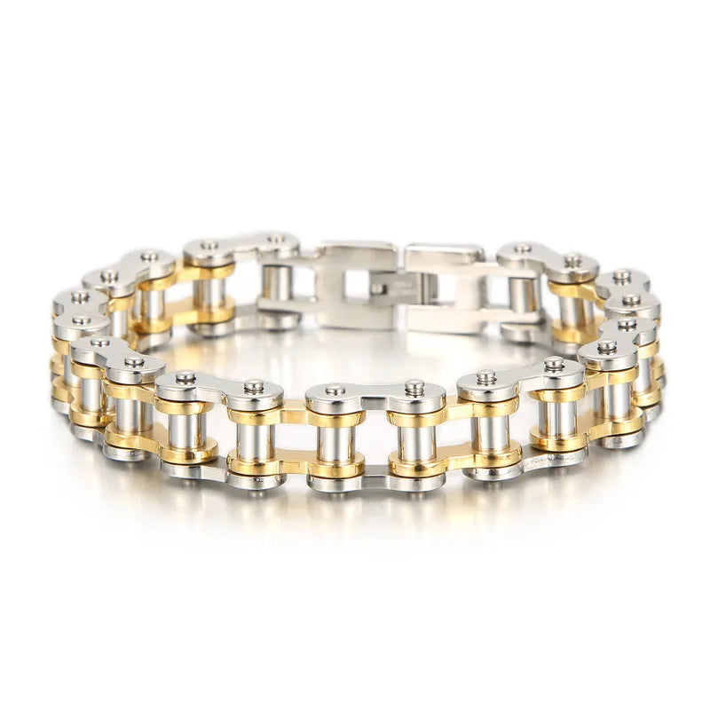 Retro Schwere Bürste Edelstahl Motorrad Kette Armband 11/13 MM Breite Herren Frauen Bike Biker Armbänder Hip-Hop Schmuck 19-23 cm