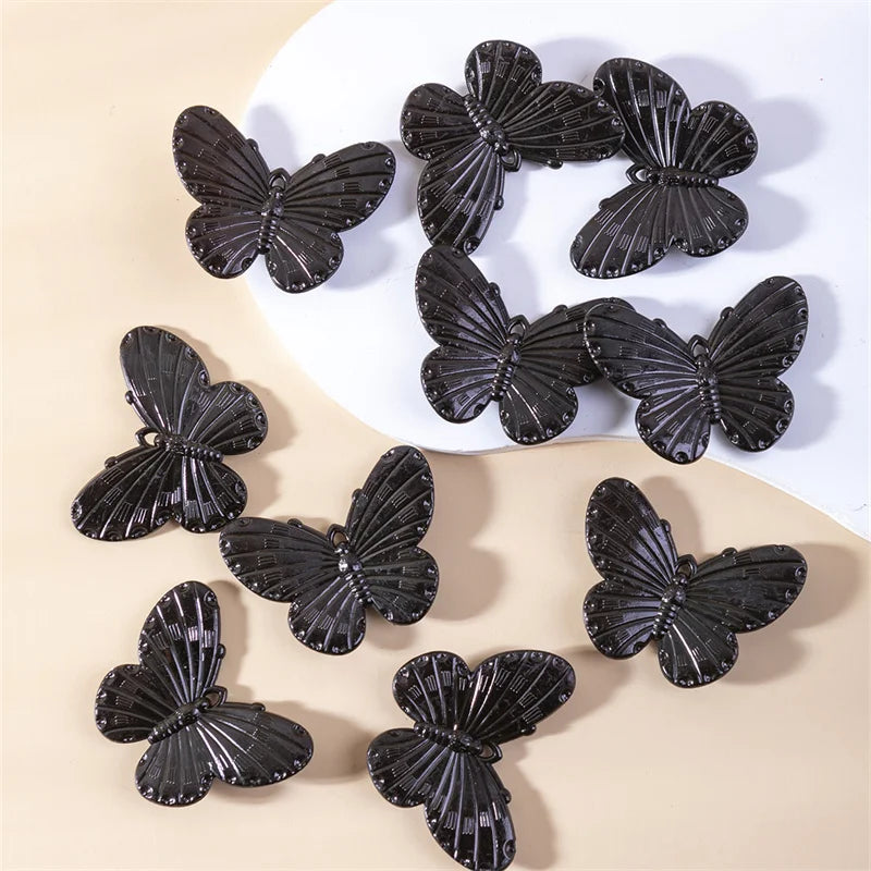 Mode 10 teile/paket Schwarz Schmetterling Harz Charms Tier Anhänger Für Frauen Mädchen Schlüsselbund Armband Schmuck Machen Diy Zubehör