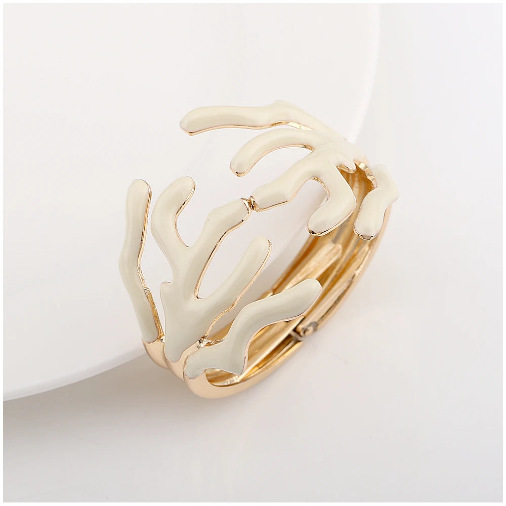 KAYMEN Neues wunderschönes Korallen-Design, luxuriöses Manschettenarmband, Statement-Armreif, Modeschmuck für Frauen, Verlobung, Hochzeit, Zubehör