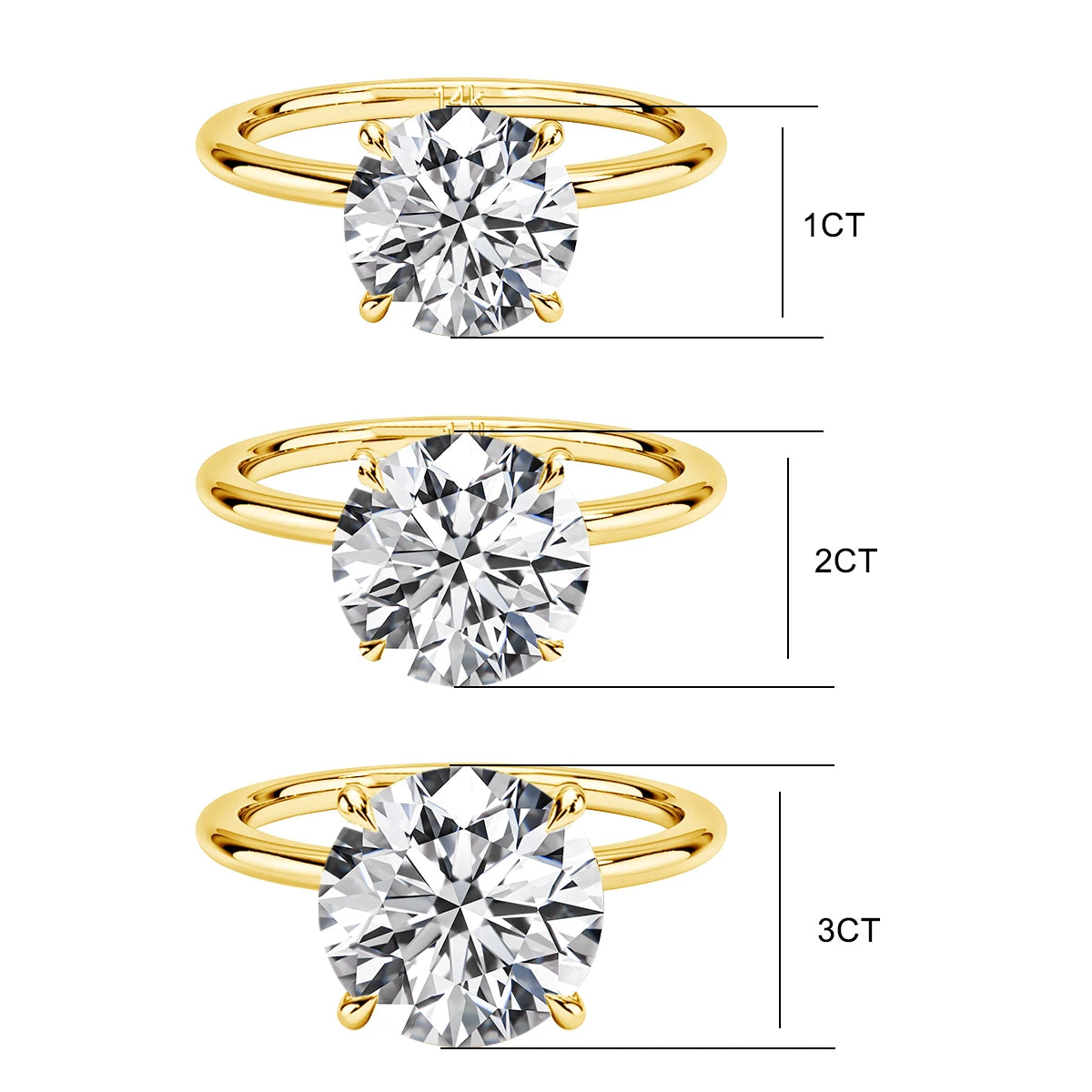 Echtgold 14K Moissanit Damenring Einfachheit AU585 K Gold Diamant Ehering Braut Verlobungsschmuck Mutter Liebhaber Geschenk