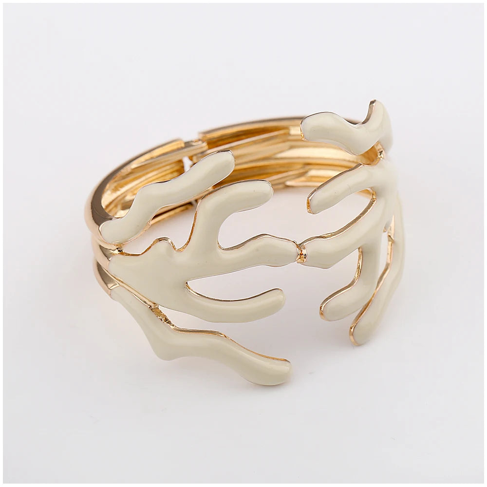 KAYMEN Neues wunderschönes Korallen-Design, luxuriöses Manschettenarmband, Statement-Armreif, Modeschmuck für Frauen, Verlobung, Hochzeit, Zubehör