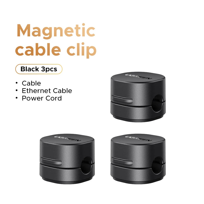 UGREEN Magnetische Kabel-Organizer-Clips für den Schreibtisch, USB-Ladekabel-Management-Halter, Kabelbinder für Kopfhörer, Kabel-Organizer