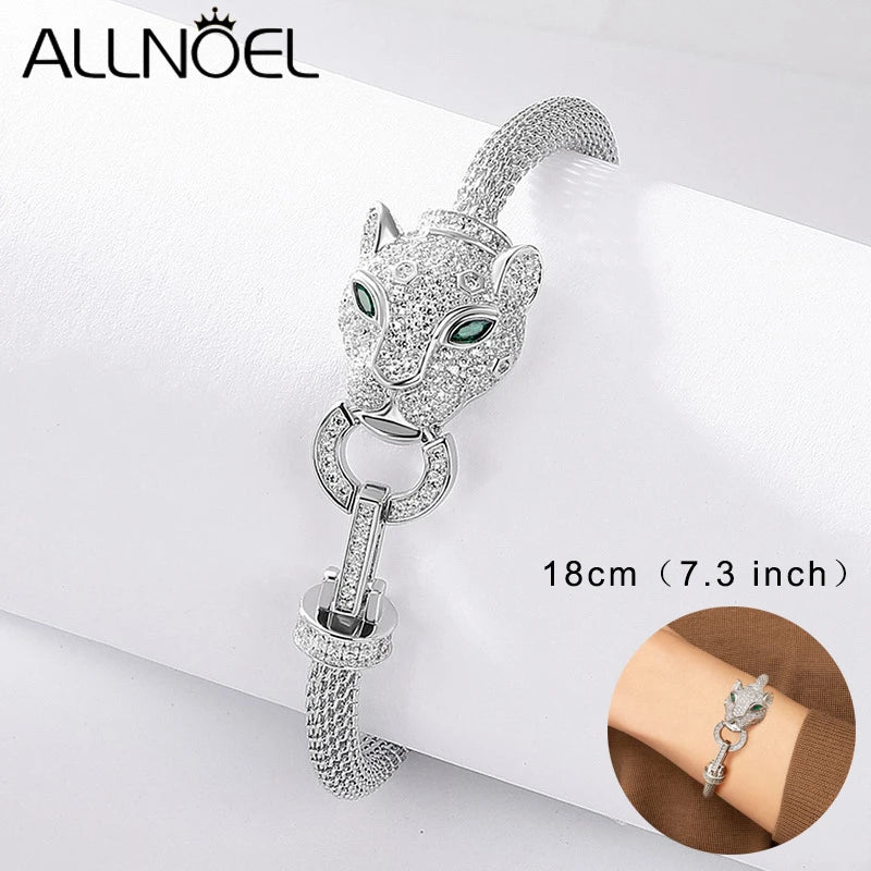 ALLNOEL Armband aus 925er-Sterlingsilber, Tier-Hip-Hop-Mode-Damenarmband, glänzendes Zirkonia-Armband, Schmuck, Geschenk