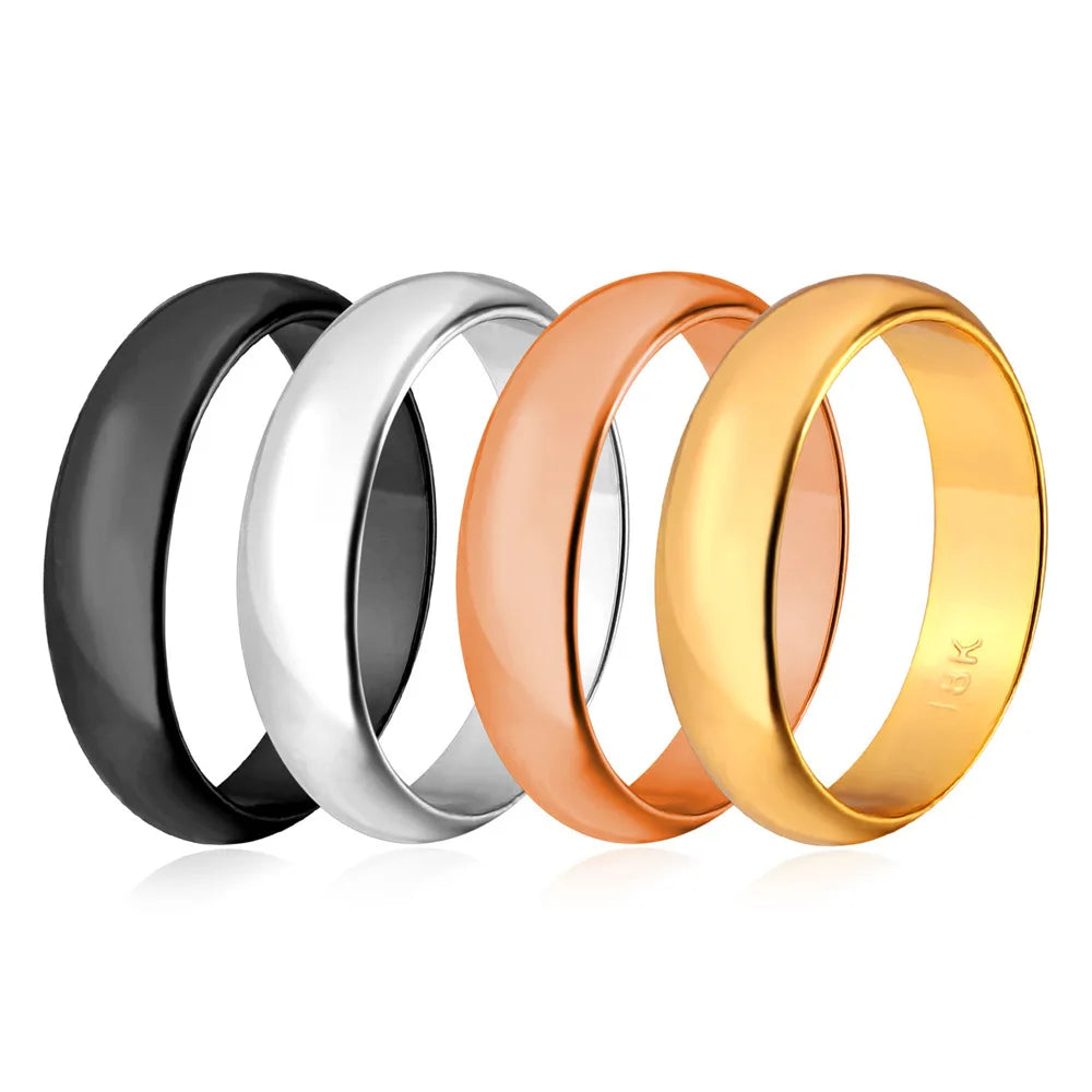 ChainsPro 5mm Einfache Plain Flache Ringe für Mann Frau Hochzeit Marke Klassische Retro Vintage Stil Unisex Täglichen Schmuck QC24