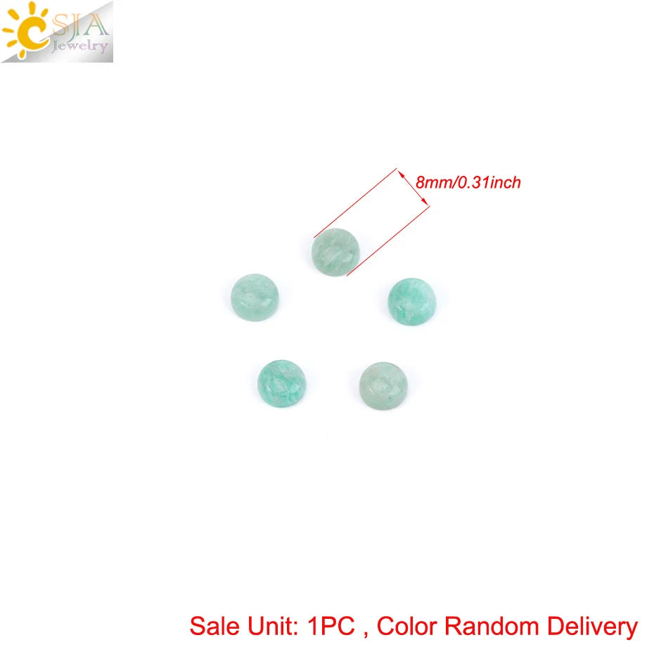 1pc Naturstein Perlen Amazonit Cabochon Oval Flache Lose Perlen für DIY Schmuck Machen Halskette Ring Anhänger Zufällige Farbe h755