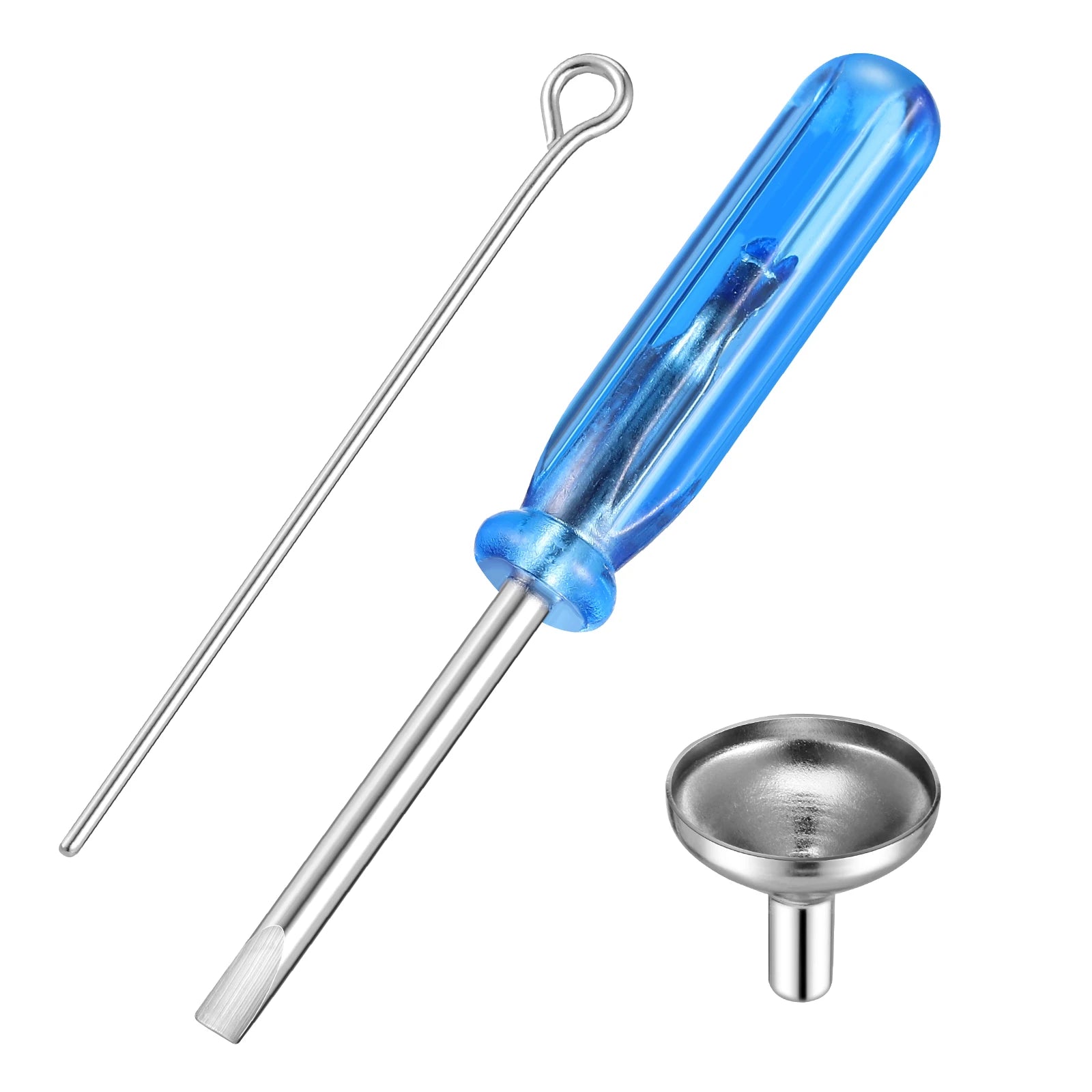 Mini-Trichter-Set für kleine Urne, Edelstahl, Feuerbestattung, Schmuck, Asche, Zubehör, blaues Schraubendreher-Set, kleine Trichter, Metallfüller