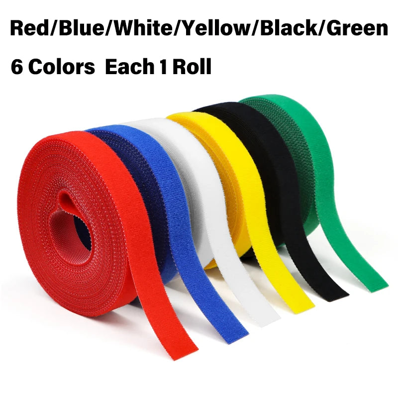 5M/Rolle Wiederverwendbare Kabelbinder Breite 10/15/20/25mm Nylon-Klebeband Klettverschluss Kabelorganisator-Band