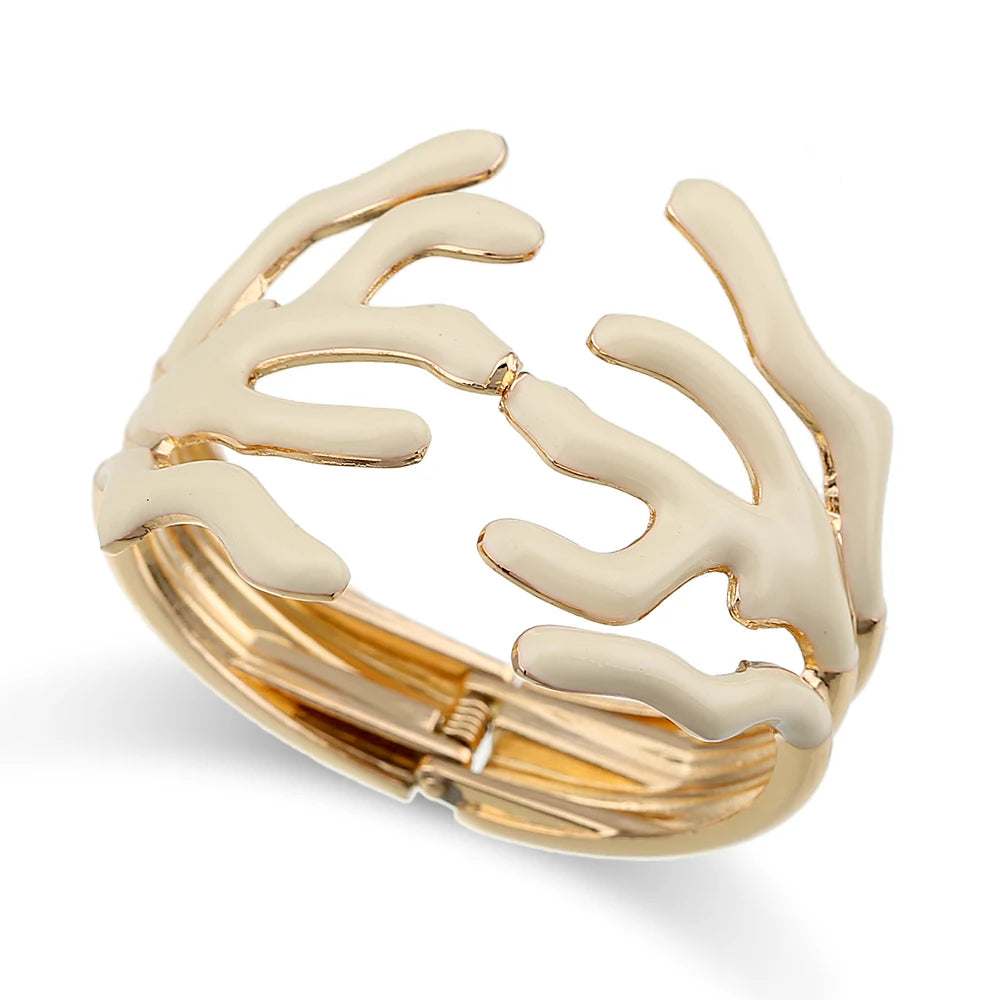 KAYMEN Neues wunderschönes Korallen-Design, luxuriöses Manschettenarmband, Statement-Armreif, Modeschmuck für Frauen, Verlobung, Hochzeit, Zubehör