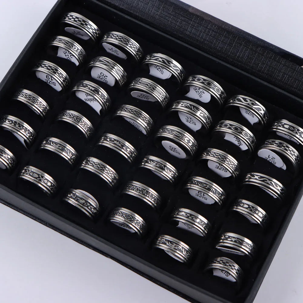 10 Teile/los Trendy Klassische männer frauen Öl Tropft Edelstahl Ringe, Retro Schmuck Geschenke, Gemischte Stil