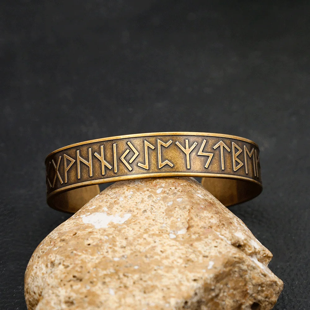 Mode Vintage 316L Edelstahl Viking Rune Armband Männer und Frauen Dominierenden Öffnung Armbänder Biker Amulett Schmuck Geschenke