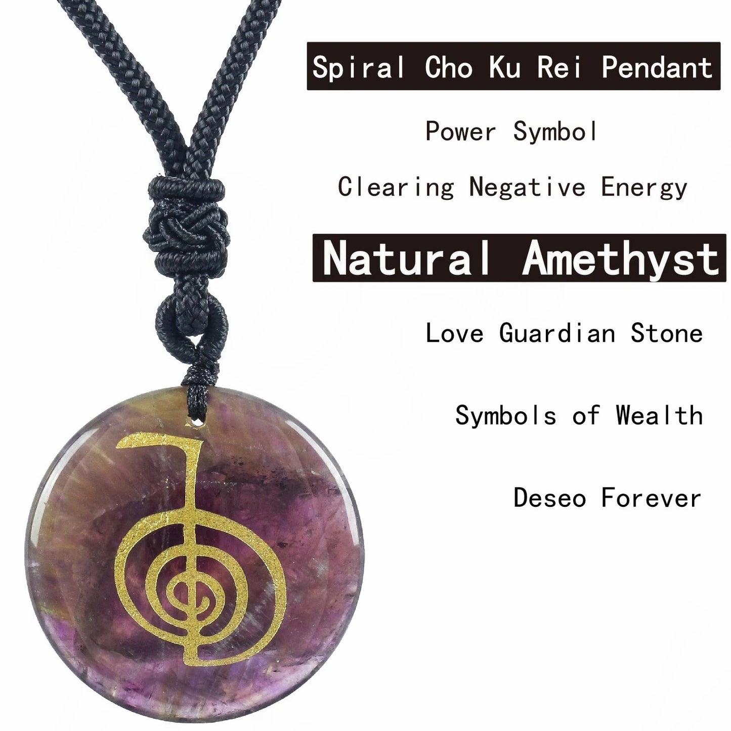 Heißer natürlicher Kristall quarz cho ku rei Reiki Energie symbol Anhänger alte spirituelle Heilung Halsketten Anhänger Frauen Mann Schmuck