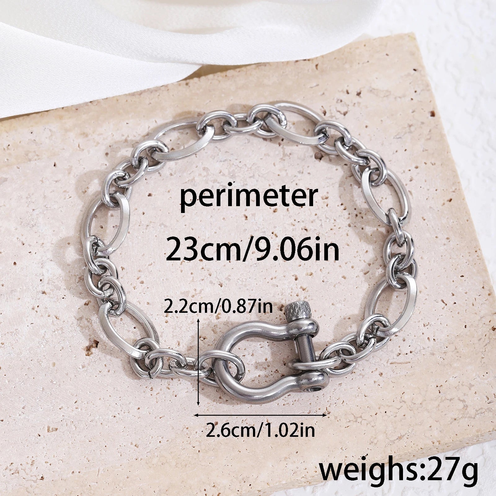 Pferdeschuh-Knoten-Armband für Männer und Frauen, Edelstahl, minimalistisches Silberkettenarmband, Schnalle, abnehmbare Armbänder, Schmuck, Geschenk