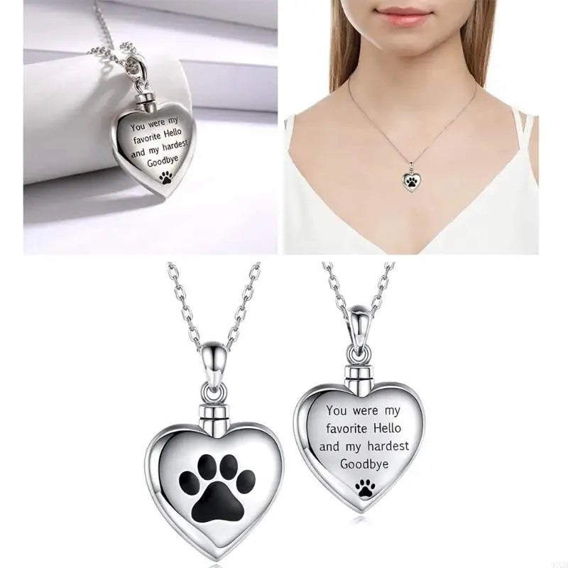 97qd Pet Ashes Anhänger entsprechen elegante Herz -Urn -Halskette Asche Halskette