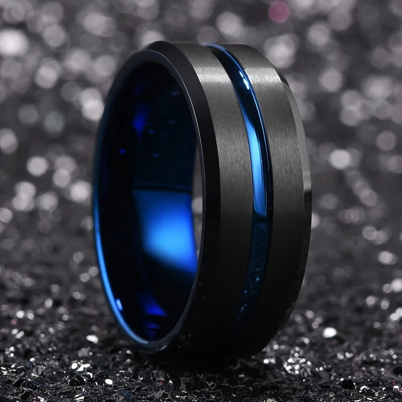 2025 Vintage Punk Große Dunkelblaue Stein Ringe für Männer Schmuck Zubehör Hochzeit Schmuck Vintage Zirkon Finger Ringe