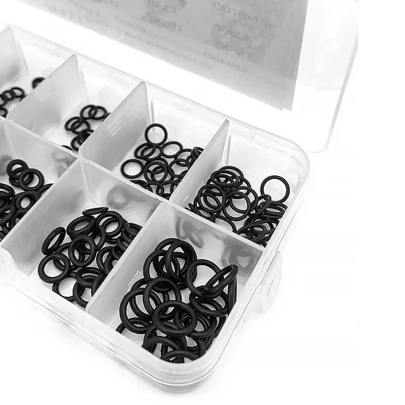 250 Stück EPDM-O-Ringe im Karton, CS1/1,5 mm, Außendurchmesser 3/4/5/6/7/8 mm, säure- und alkalibeständige, wasserdichte Dichtungen für die Reparatur von Maschinen und Ventilen