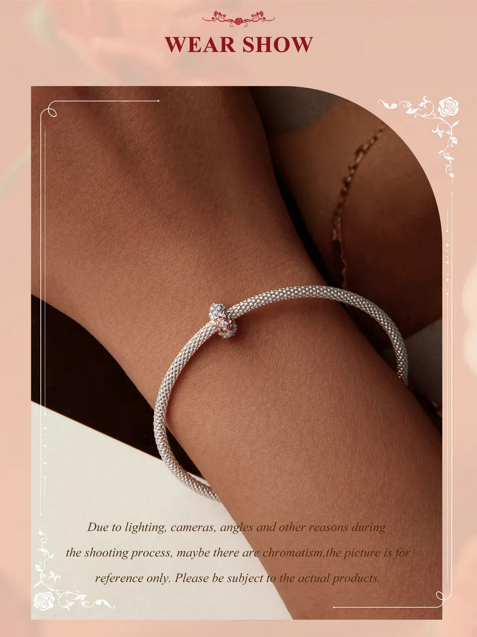 WOSTU Muttertags-Charm aus 925er-Sterlingsilber mit Rosenblüten-Anhänger, Baum des Lebens, Herzperlen, passend für Armbänder, Halsketten, DIY-Geschenk für Mama