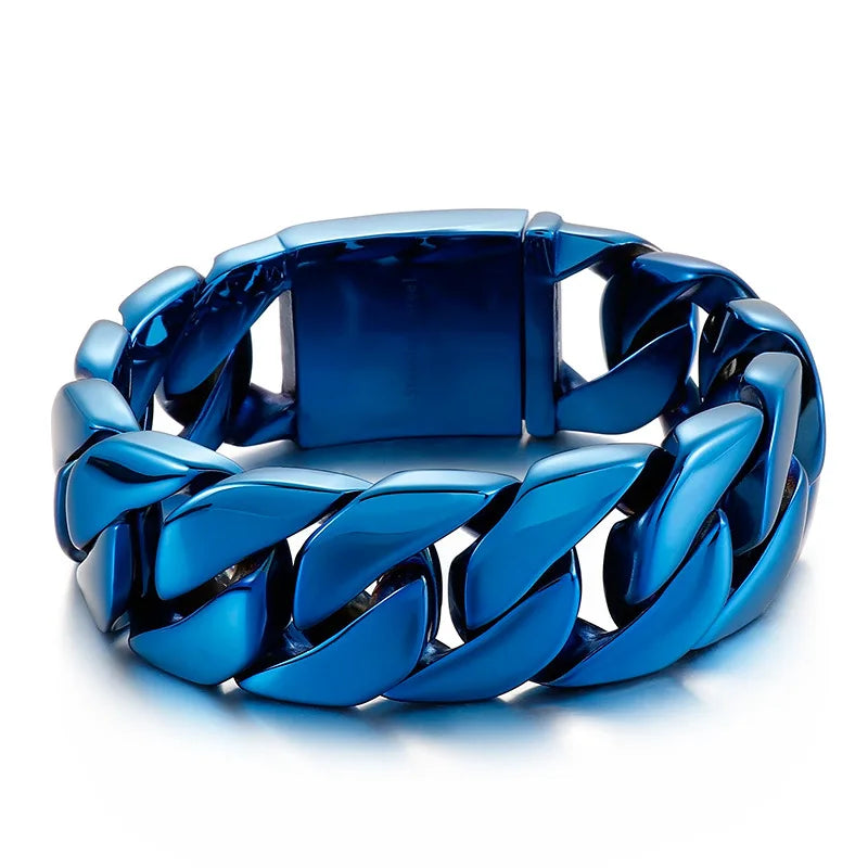 20/26/31MM 316L Edelstahl Curb Kubanisches Armband Riesige Schwere Silber Farbe Ton Schmuck Herren Frauen Biker Bike Kette Armbänder