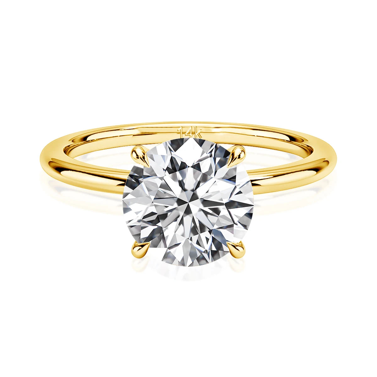 Echtgold 14K Moissanit Damenring Einfachheit AU585 K Gold Diamant Ehering Braut Verlobungsschmuck Mutter Liebhaber Geschenk
