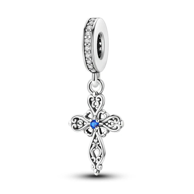 Heiße Verkäufe 925 Sterling Silber Charms Perlen Teufel Auge Fatimas Hand Kreuz Perlen Fit Original Armband Frauen DIY schmuck Geschenke