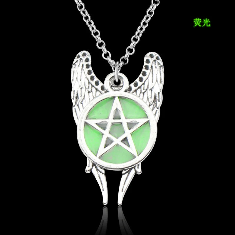 Supernatural Dean Leder Seil Kupferfarben Anhänger Kette Halskette für Frauen Männer Winchester Jensen Ackles Amulett Vintage Schmuck Goth