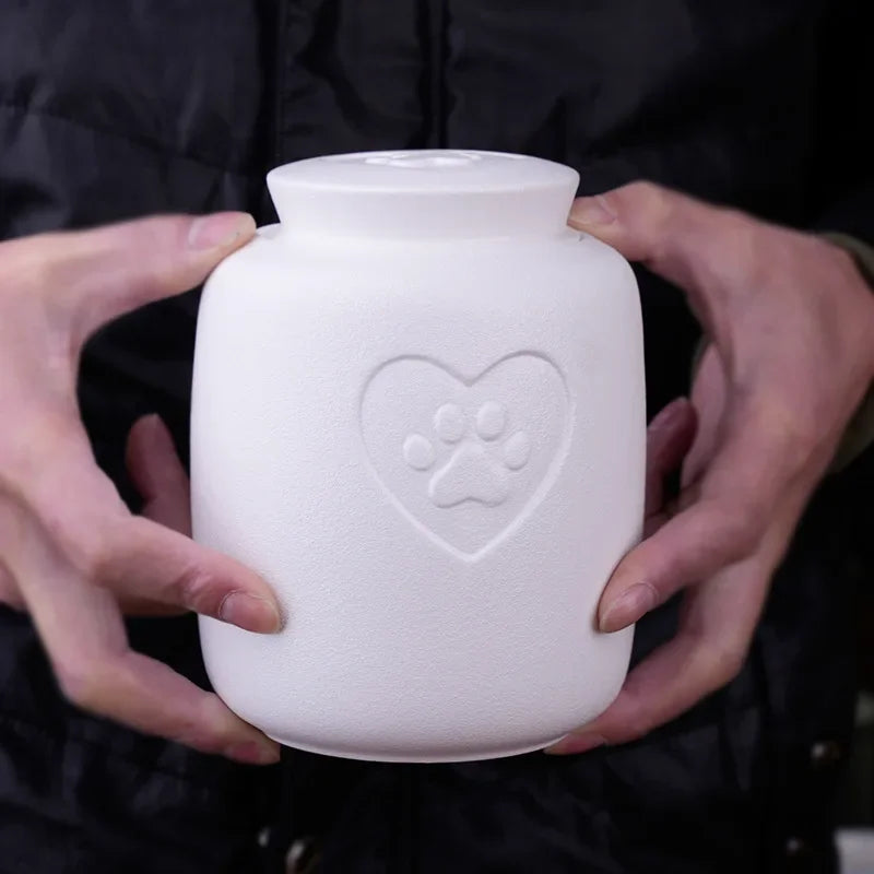 1000 ml Keramik Haustier Urne Hund Asche Memorial Andenken Katzen Pfote Urne Asche Befaser Versiegelt Feuchtigkeit Beweis Hunde Asche Boxen produkte