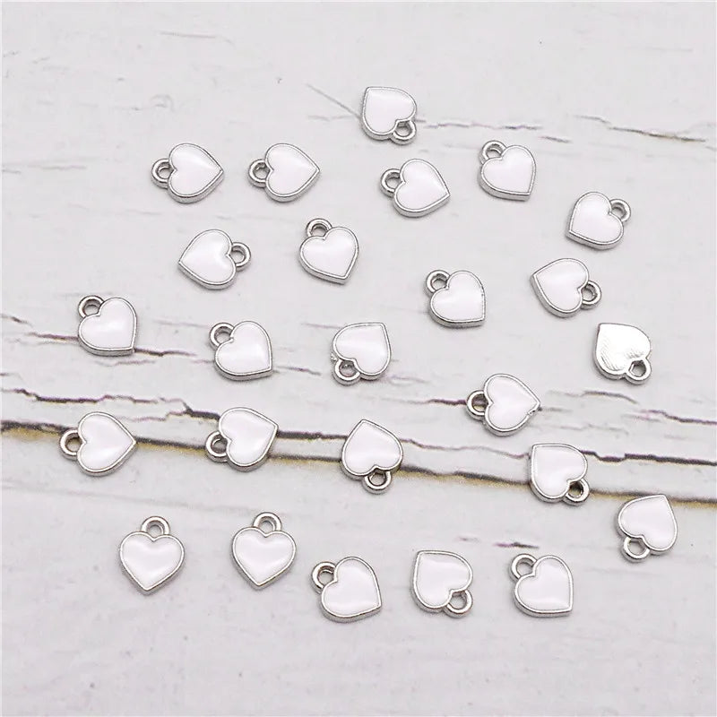 20 Teile/paket Kleine Winzige Emaille Herz Charms Gemischte Farben Legierung Anhänger Für Schmuck Halskette Armband Ohrringe Zubehör Handwerk