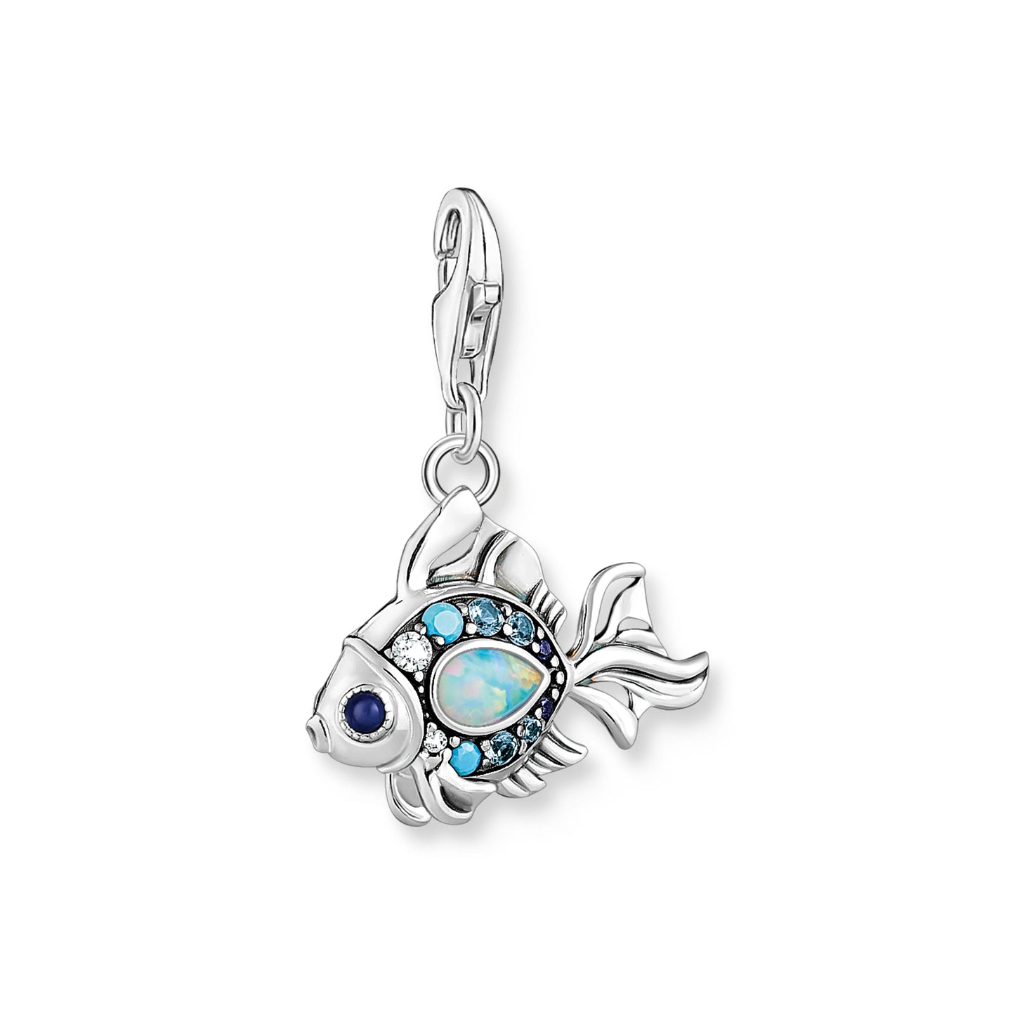 Blauer maritimer Fisch-Charm-Anhänger, 2023, Frühling, 925er Sterlingsilber, trendiges Glücksgeschenk für Frauen, Schmuck