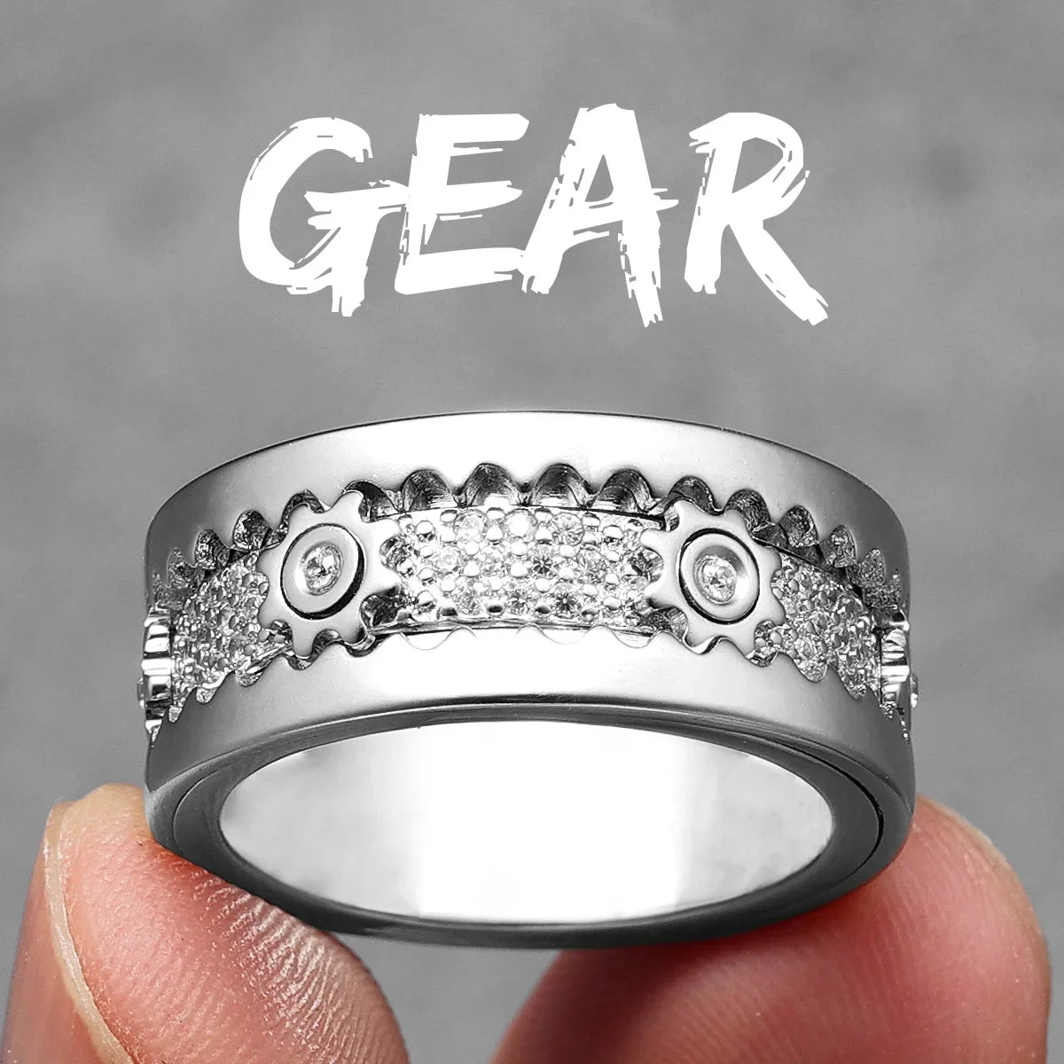 Fidget Spinner Edelstein Getriebe Männer Ringe Edelstahl Frauen Schmuck Punk Neu in Rock Hip Hop Mode Accessoires Geschenk Großhandel