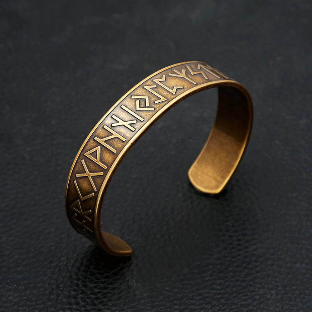 Mode Vintage 316L Edelstahl Viking Rune Armband Männer und Frauen Dominierenden Öffnung Armbänder Biker Amulett Schmuck Geschenke