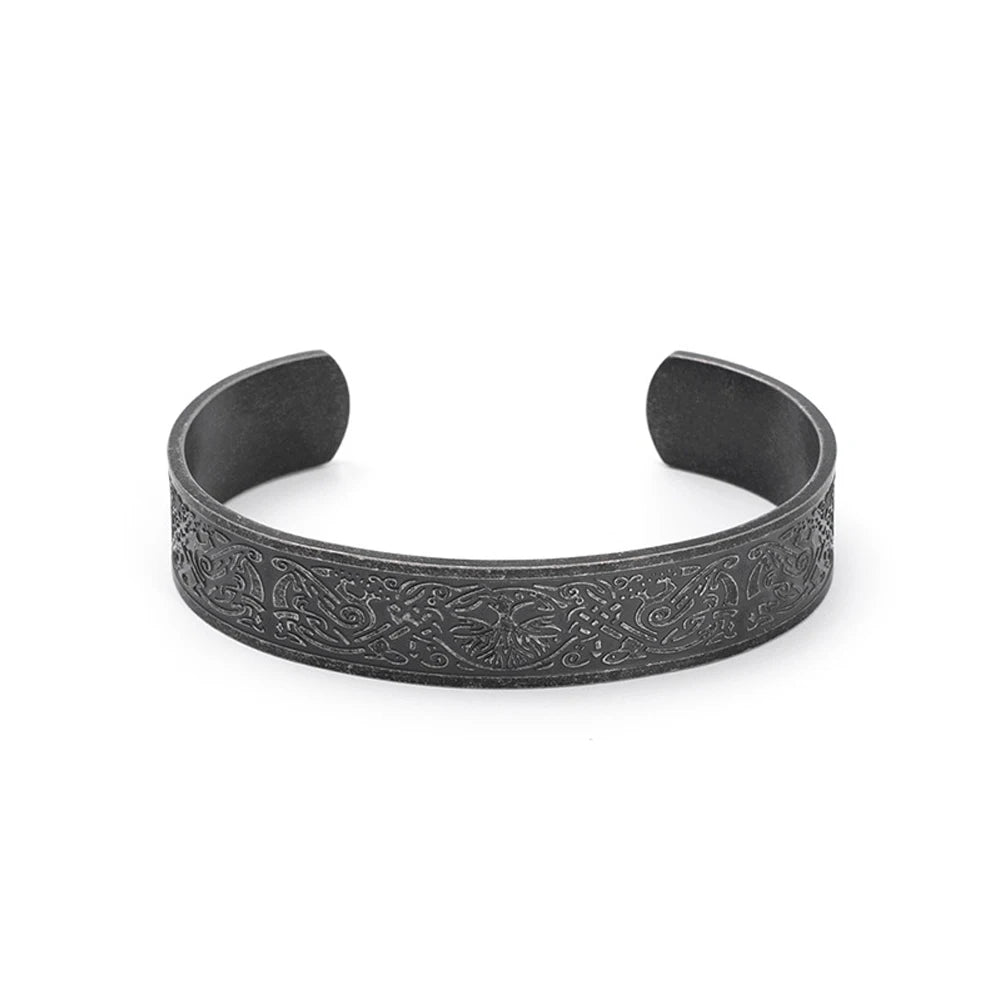 Mode Vintage 316L Edelstahl Viking Rune Armband Männer und Frauen Dominierenden Öffnung Armbänder Biker Amulett Schmuck Geschenke