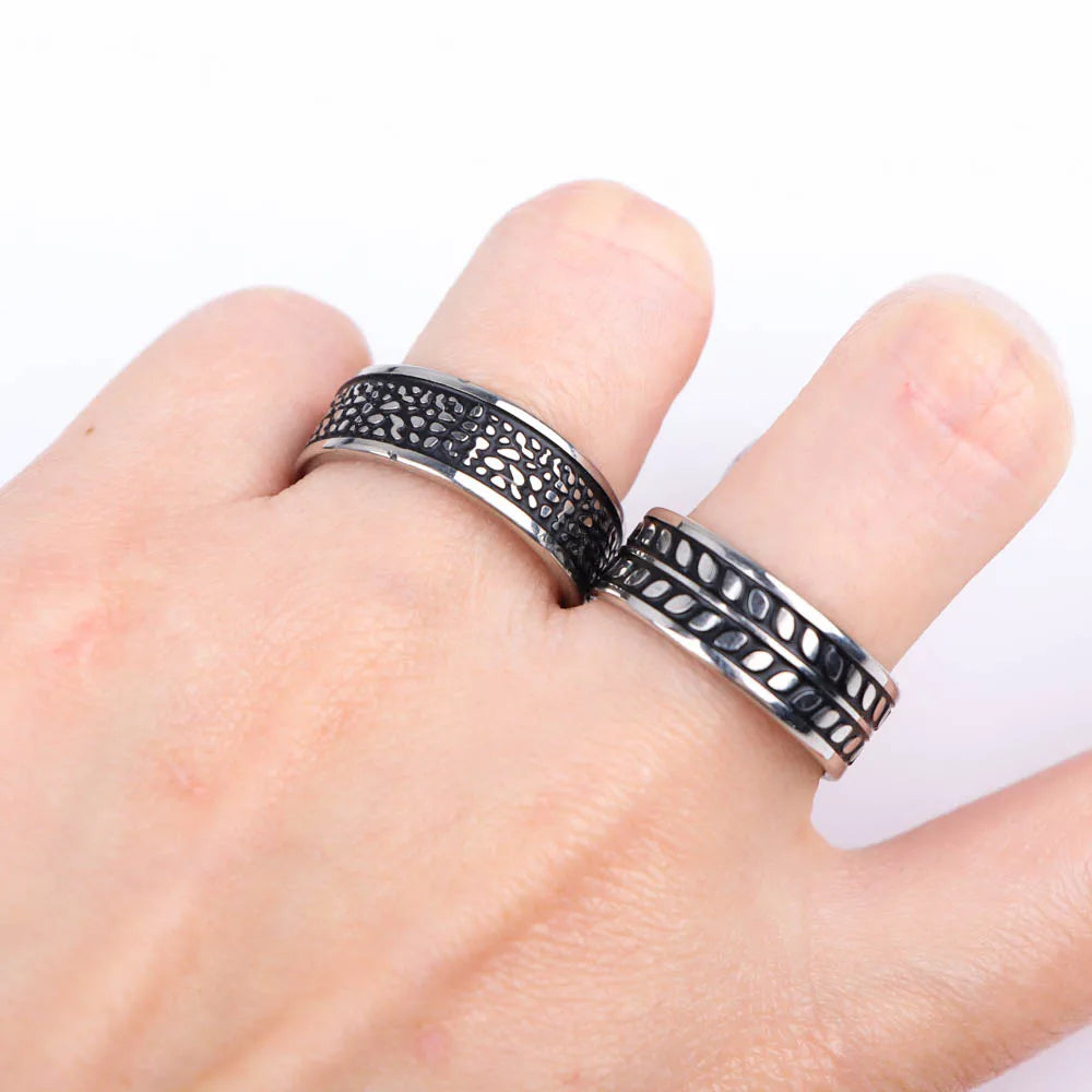 10 Teile/los Trendy Klassische männer frauen Öl Tropft Edelstahl Ringe, Retro Schmuck Geschenke, Gemischte Stil