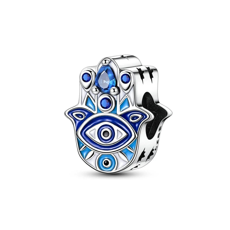 Heiße Verkäufe 925 Sterling Silber Charms Perlen Teufel Auge Fatimas Hand Kreuz Perlen Fit Original Armband Frauen DIY schmuck Geschenke