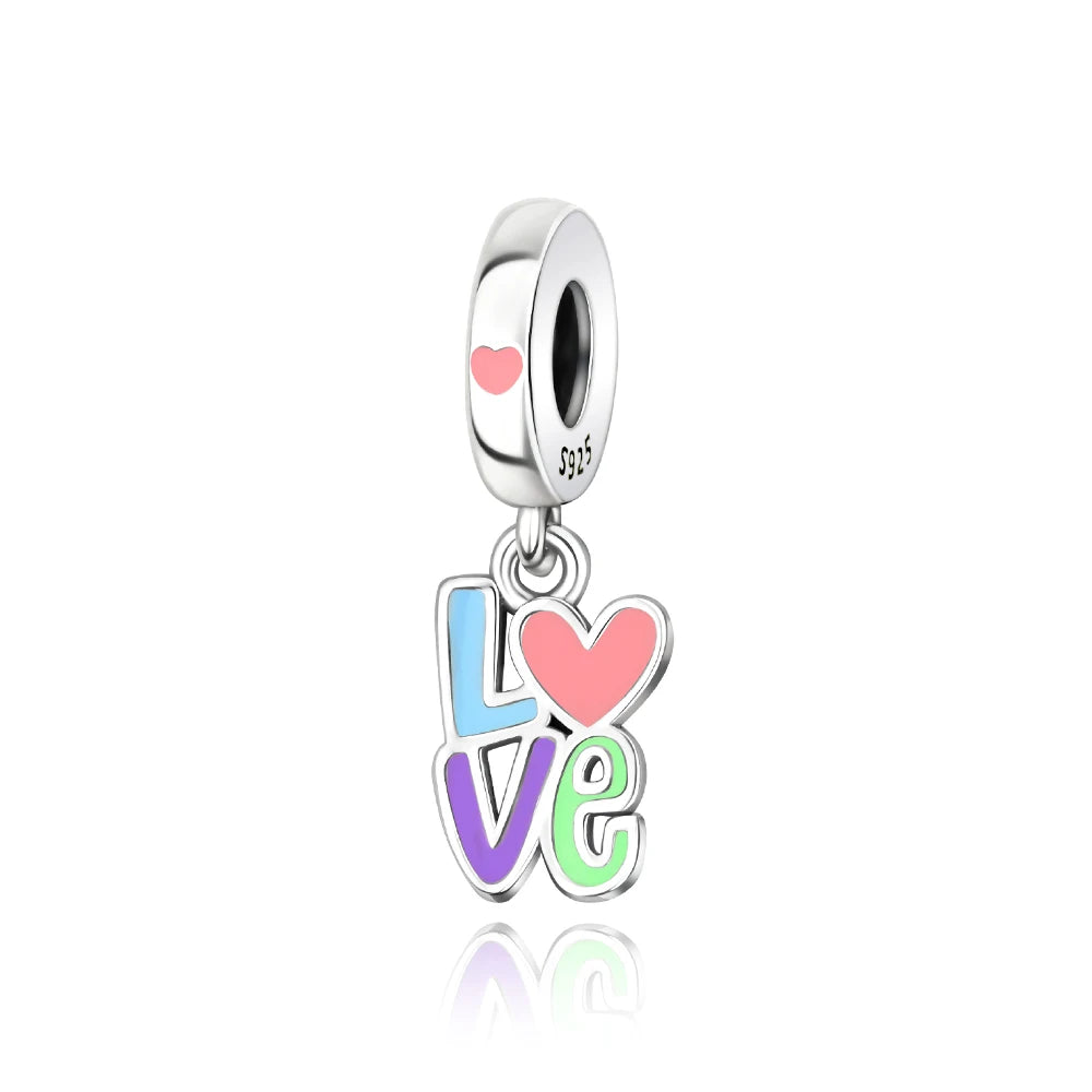 Romantischer 925 Sterling Silber Liebesschlüssel Herz-zu-Herz Charm für DIY Armband Halskette Verlobung Party Geschenke