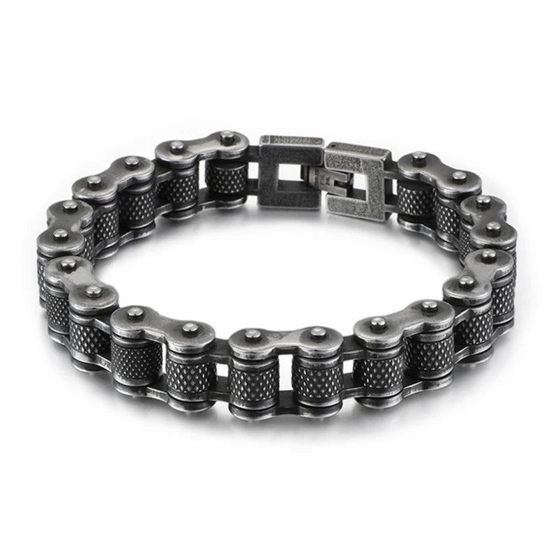 Retro Schwere Bürste Edelstahl Motorrad Kette Armband 11/13 MM Breite Herren Frauen Bike Biker Armbänder Hip-Hop Schmuck 19-23 cm