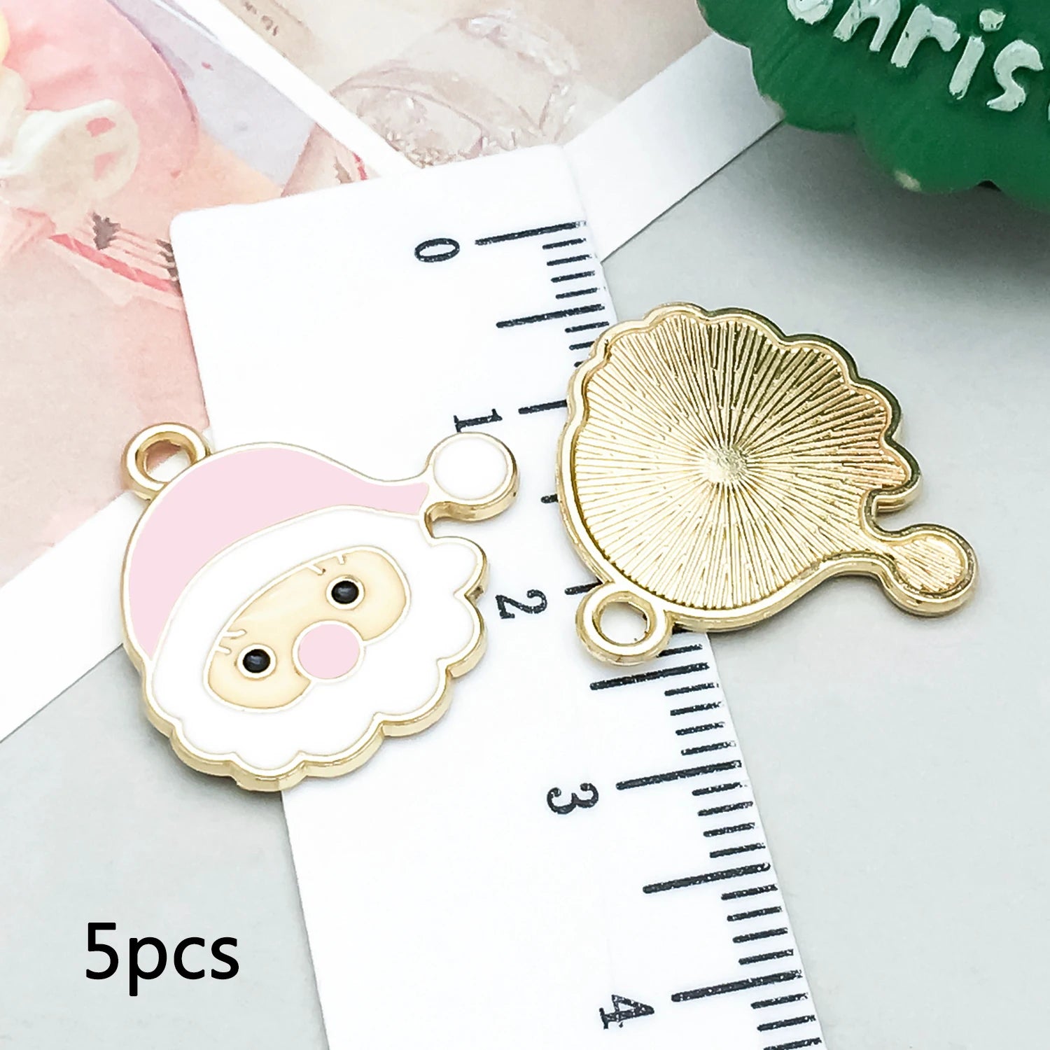 5/20 Stück Legierung Emaille Pulver weiß Weihnachten Anhänger Schmuck machen DIY Schlüsselanhänger Ohrringe Charms für Schmuck Armbänder Halskette