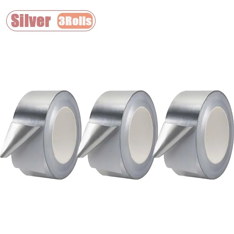 1–10 Rollen robustes Aluminiumfolienband zur Kanalabdichtung und Reparatur von Heißwasserrohren, hitzebeständiger, wasserfester Klebstoff