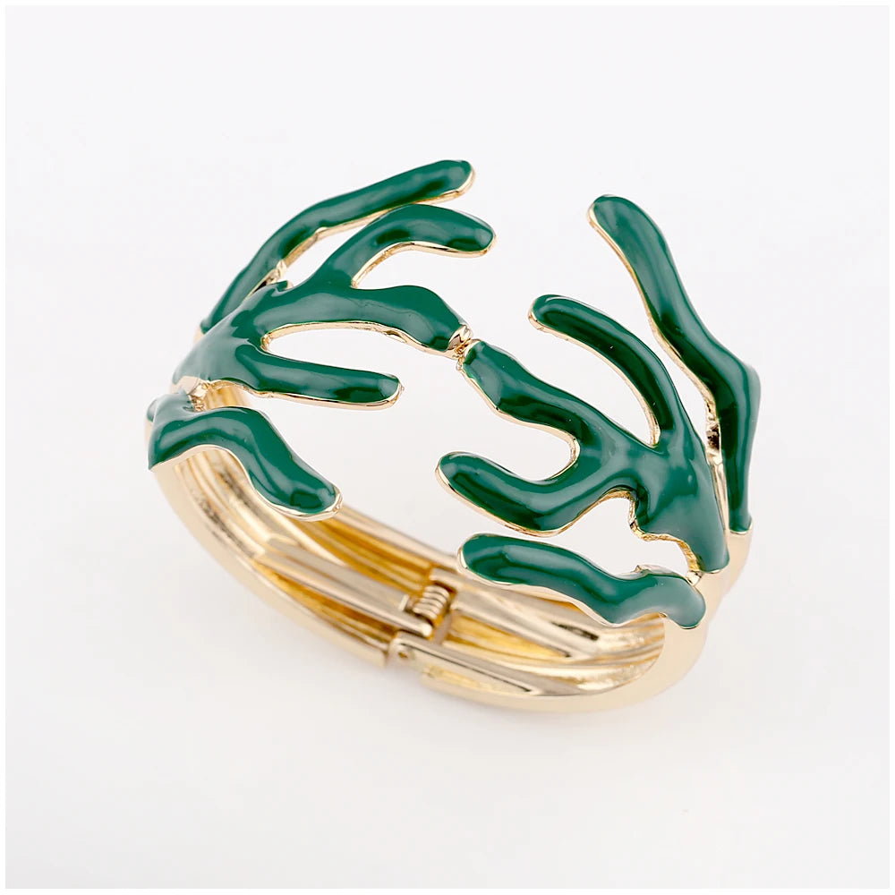 KAYMEN Neues wunderschönes Korallen-Design, luxuriöses Manschettenarmband, Statement-Armreif, Modeschmuck für Frauen, Verlobung, Hochzeit, Zubehör