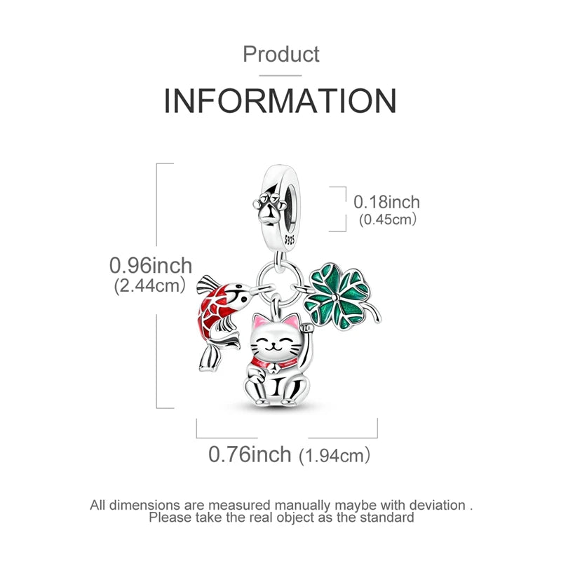 Neu im 925er-Sterlingsilber, grüne Charms, Perlen, Frosch, Kleeblatt, Schildkröte, Anhänger, Schmuck, passend für Original-925-Armbänder für Frauen, DIY-Geschenk