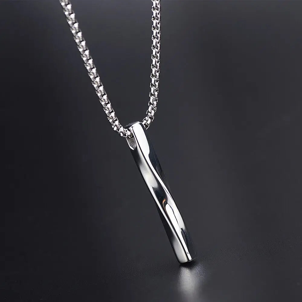 Edelstahl Twist Squre Säulenförmige Feuerbestattung Urne Anhänger Schmuck Asche Memorial Andenken Zubehör 3 Farben 43*6mm