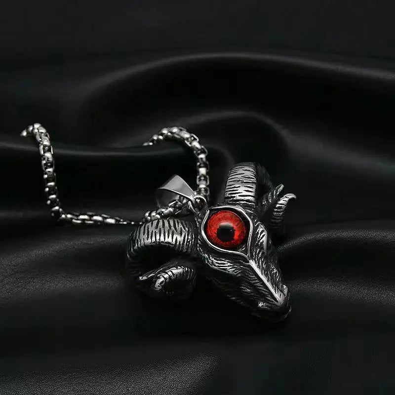 Modische und kreative Gothic Devil Eye Schafkopf-Halskette für Herren, personalisierbar, trendiger Retro-Punk-Schmuck, Accessoires für Damen