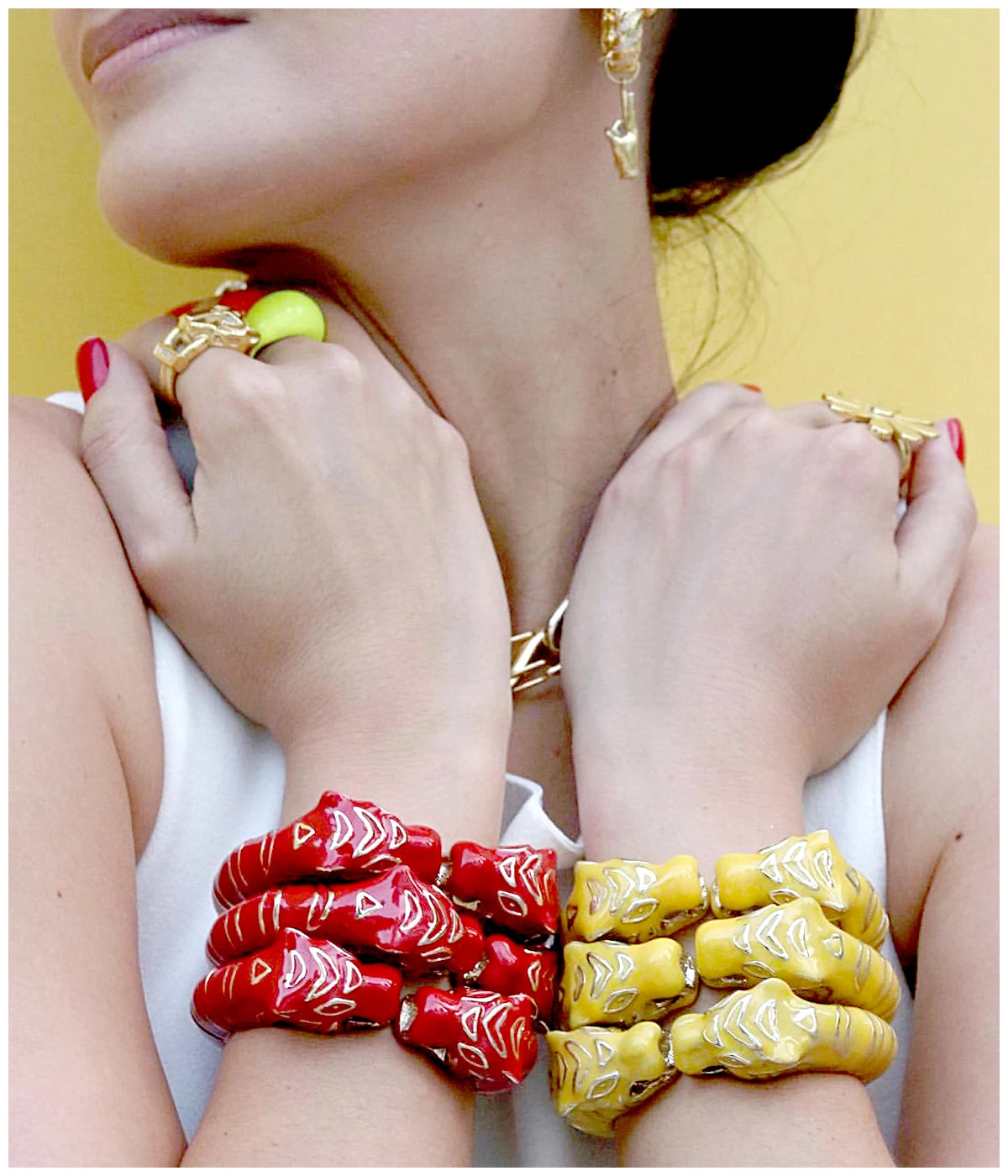 Kaymen neue Emaille bunte Tiger Armreif Manschette Armband für Frauen Mädchen Aussage mehrfarbige Mode Armreif Schmuck 15 Farben