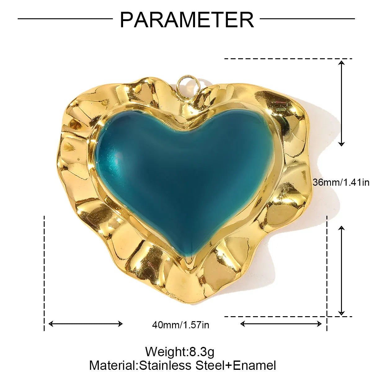 3 teile/los Französisch Retro Edelstahl Emaille Liebe Herz Halskette Anhänger Hamsa Hand DIY Ohrring Charme Frauen Große Kreuz Schmuck