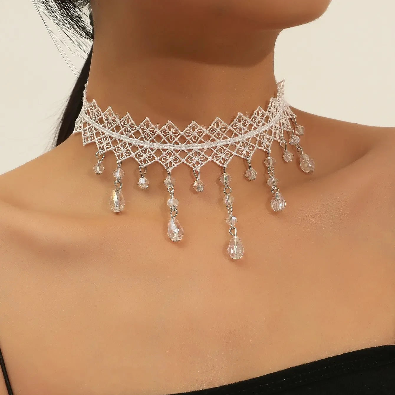 Neo-Gothic Punk Schwarz Sexy Spitze Halskette Für Frauen Mode Retro Schlüsselbein Kette Halloween Kragen Halsband Steampunk Geschenke