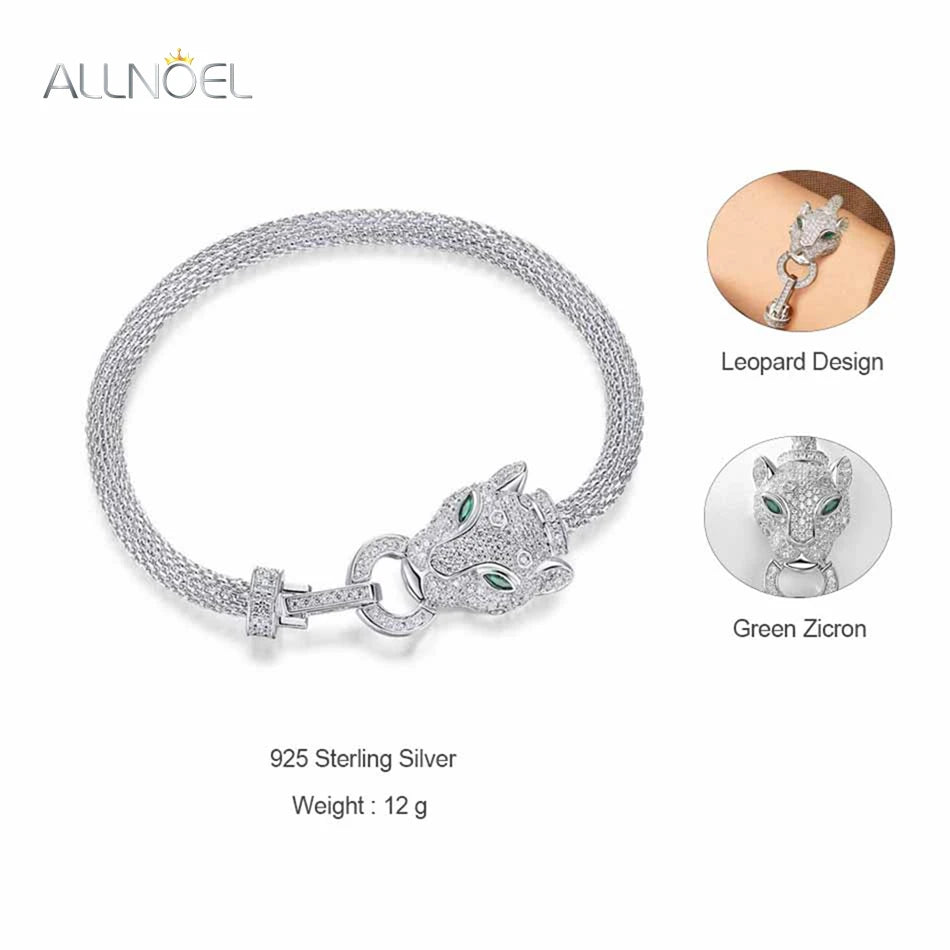 ALLNOEL Armband aus 925er-Sterlingsilber, Tier-Hip-Hop-Mode-Damenarmband, glänzendes Zirkonia-Armband, Schmuck, Geschenk